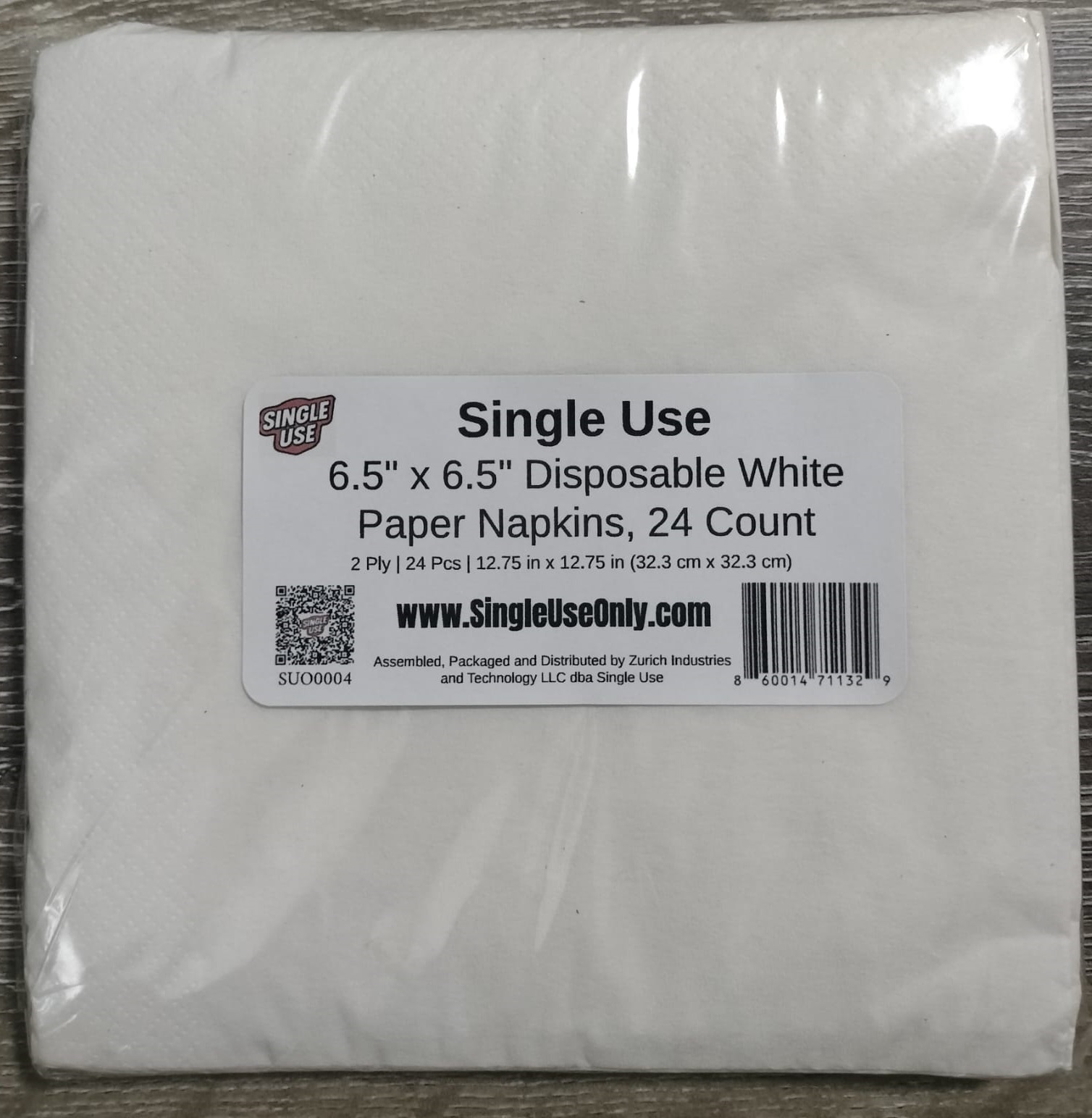 Single Use | 6.5" x 6.5" Disposable White Paper Napkins, 24 Count - Image 3