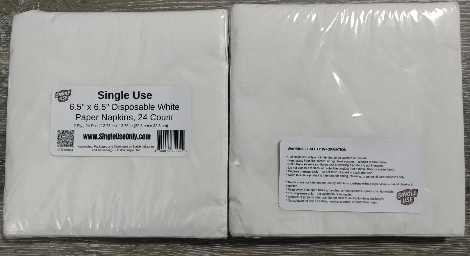 Single Use | 6.5" x 6.5" Disposable White Paper Napkins, 24 Count - Image 5